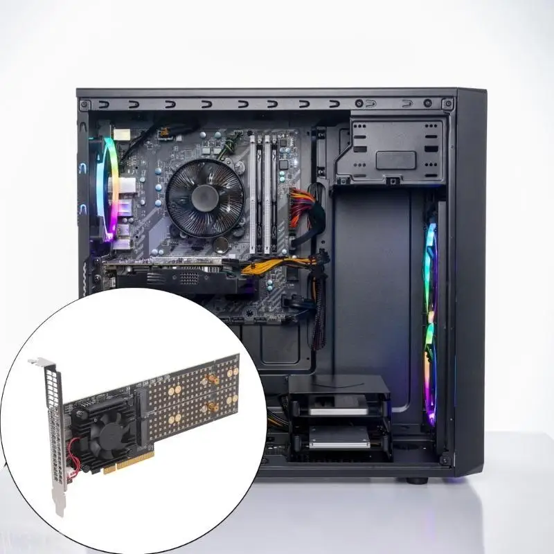 W3JB Vier M.2 NVMe SSDs Erweiterungskarte PLX8747 Chip Kein BIOS-Split erforderlich PCIe3.0 – Detail 7