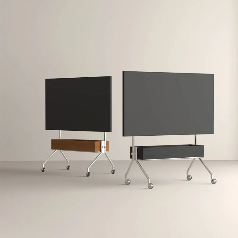 

Furniture, movable TV stand, floor standing stainless steel small household monitor rack, multifunctional rack