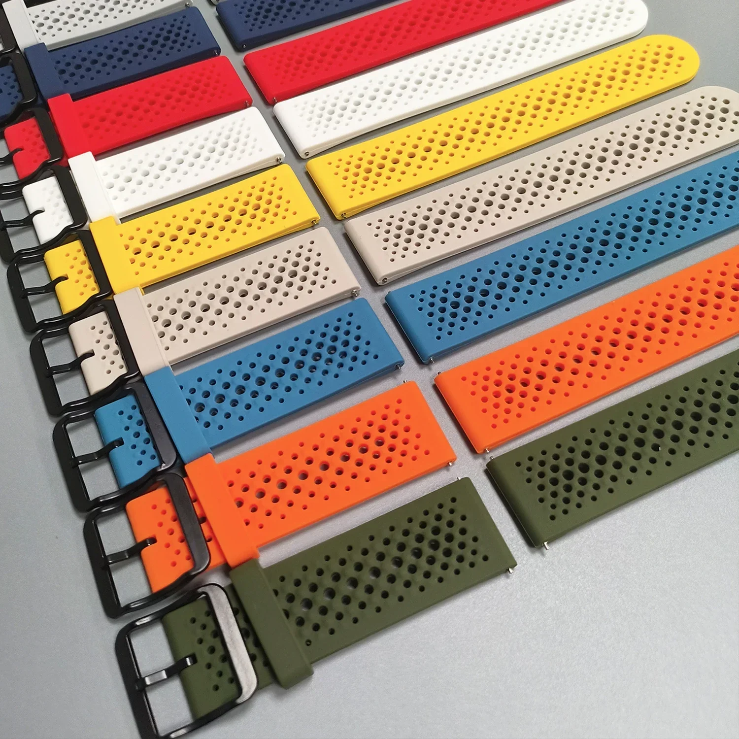 Breathable Silicone 22mm Watch Band Bracelet Wriststrap