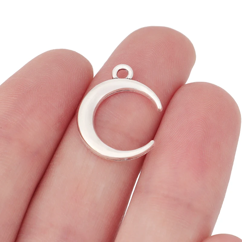 

60 x Antique Silver Color Crescent Moon Charms Pendants for DIY Earrings Necklace Jewelry Making Findings Accessories 20x16mm