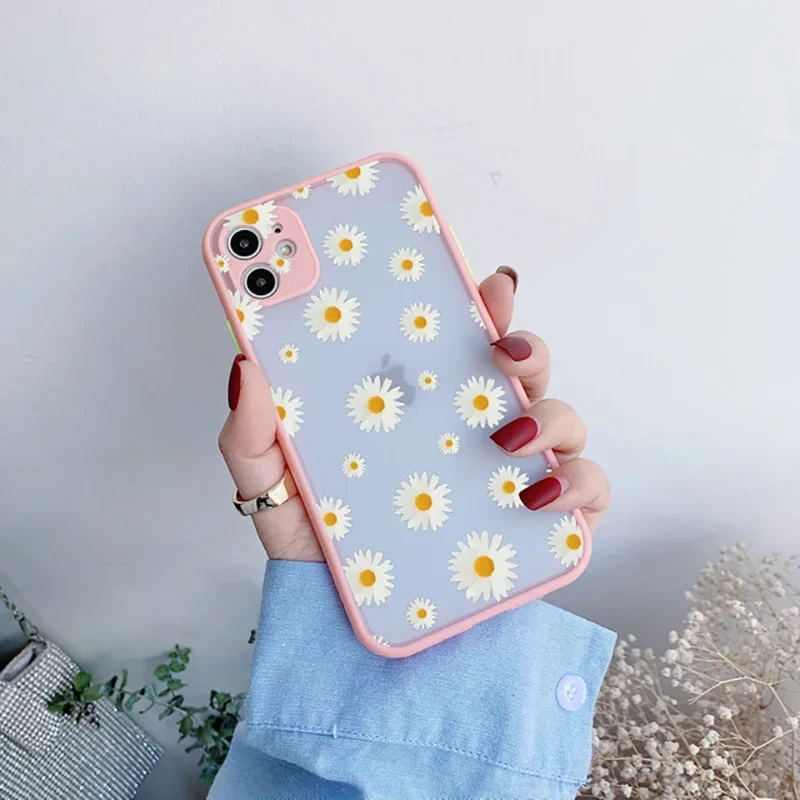 Daisy Flower Shockproof Full Screen Case with Color Hard Border