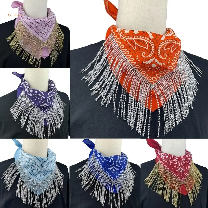 

Colorful Fringe Bandana Woman Tassel Triangle-Scarf Versatile