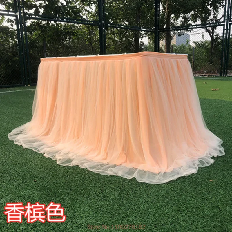 1M Tulle Table Skirt for Wedding Decoration Baby Party Birthday Table Decoration Tutu Skirt Party Supplies