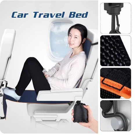 Footrest Hammock Travel Foot Hanger for Adults Baby Sleeping Bed in Airplane Train Bus Car Travelers Hammocks Rests Feet Legs 4