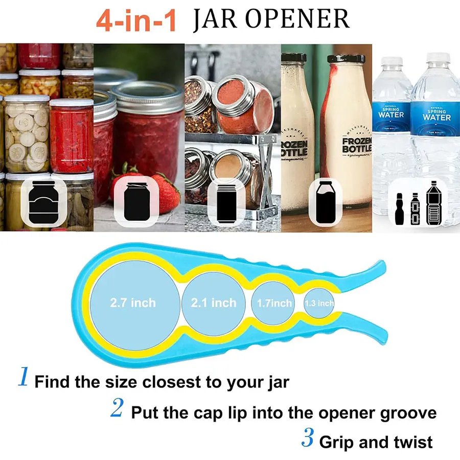 Multi functional lid opener, four in one screw cap, labor-saving lid opener, kitchen and daily necessities bottle opener