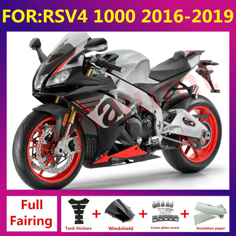 

For Aprilia RSV4 RS1000 RS V4 1000 2016-2019 17 18 Motorcycle Accessories Whole Fairings ABS Bodywork zxmt set black white