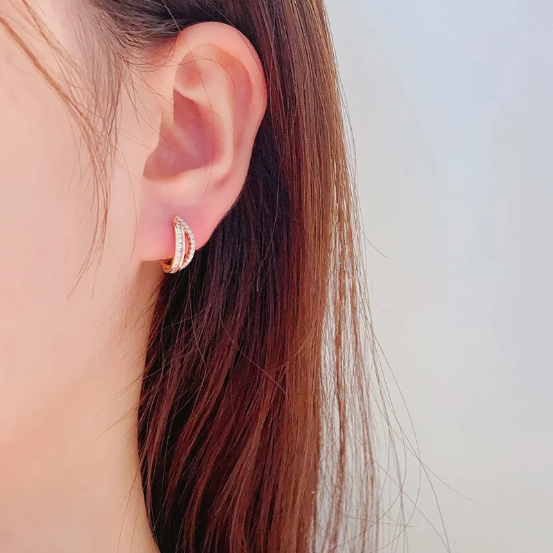 100% Echte Natürliche Diamant-Ohrringe Luxuriöse 18K Gold Diamant-Creolen F/G Farbe VS Reinheit Brillante Diamanten Feiner Schmuck – Detail 5