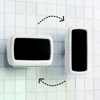 Scatola Protettiva Girevole Impermeabile da Parete per Cellulare, Supporto Touch Screen, Contenitore Sigillato per Bagno