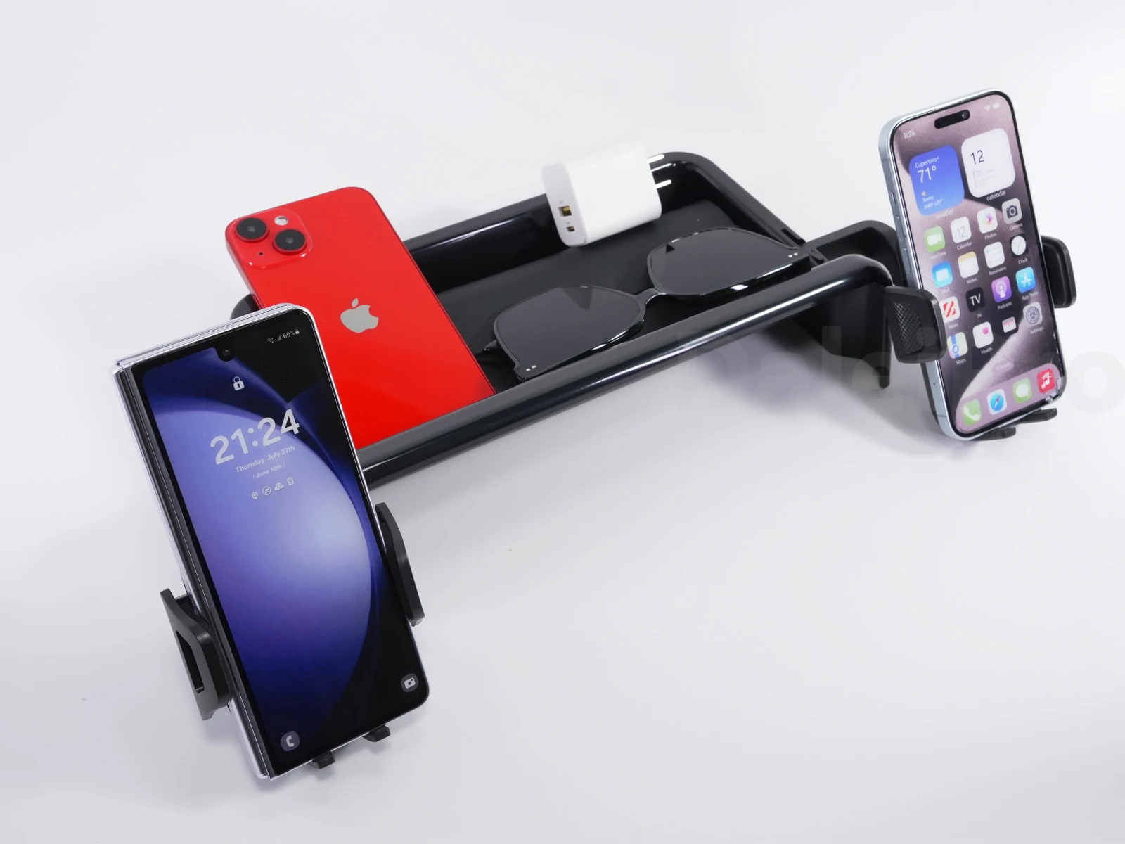 Für Toyota Sienna 2021 2022-2024 Doppel Telefon Halter Basis Multifunktionale Lagerung Box Auto Bildschirm Feste Organizer Zubehör – Detail 7