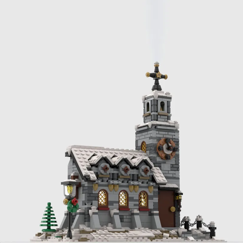 

MOC building blocks Toy Little Winter Church Model 1074pcs Creative DIY assembly set Holiday gift for everyone