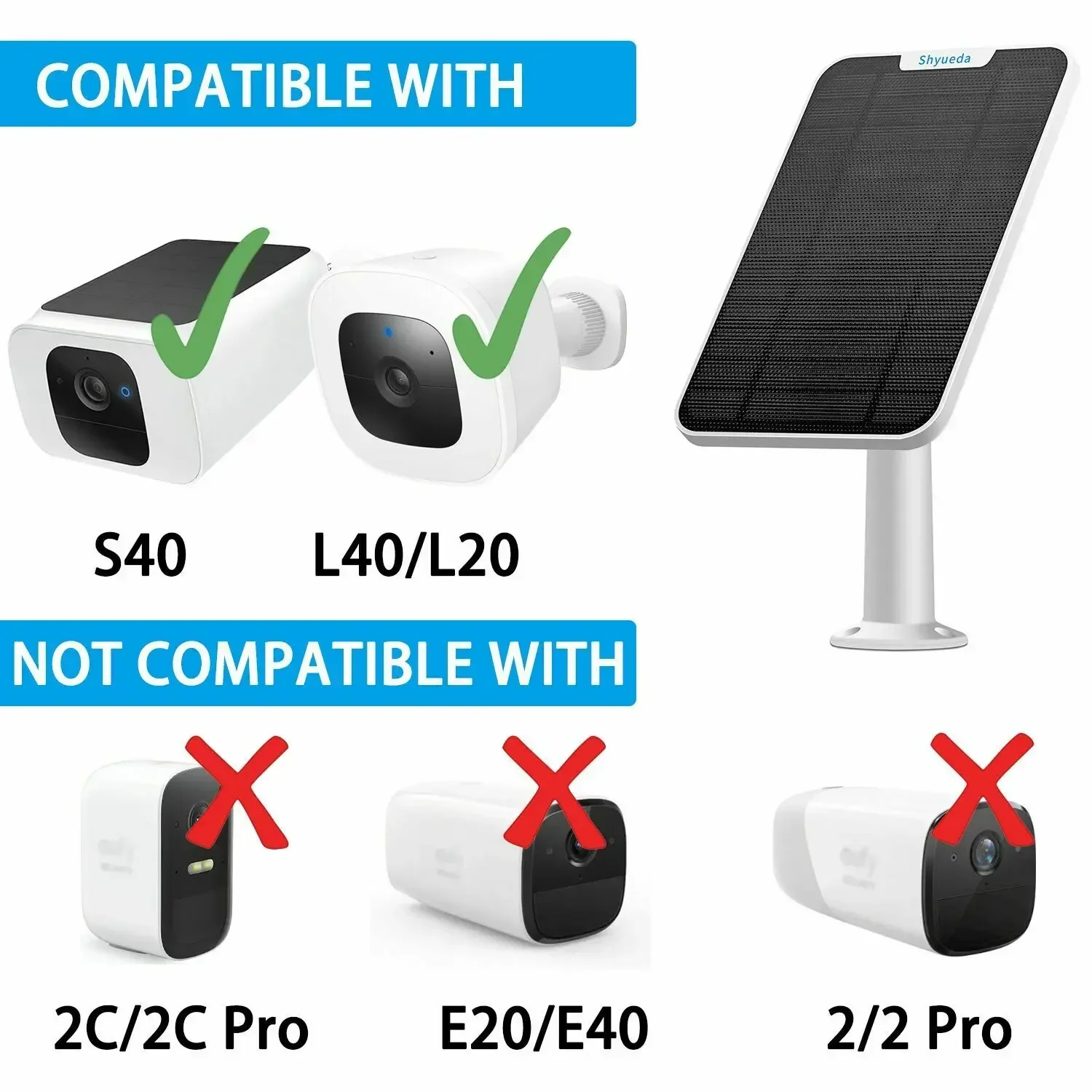 4W ソーラーパネル充電電源ケーブルマウント eufy Security