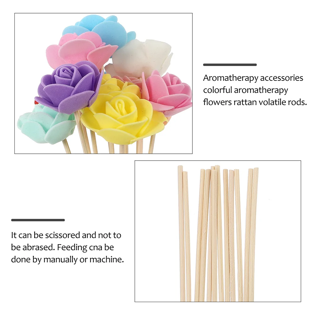 24pcs Aromatherapy Rattan Sticks Essential Oil Diffuser Fragrance Scented Sticks Artificial Flowers Home Decor Natural Rattan