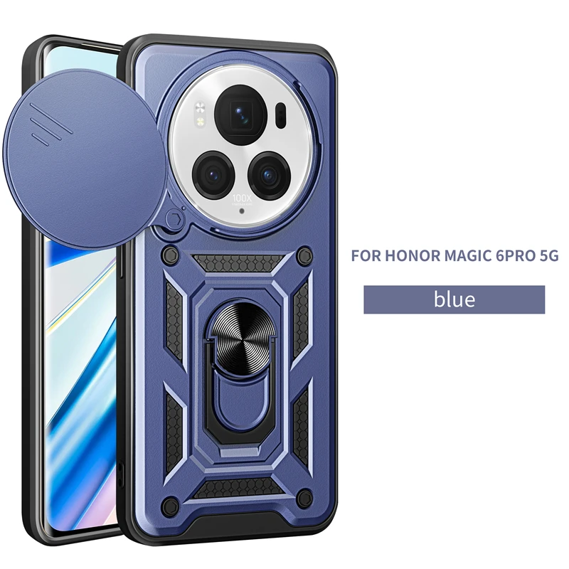 Enhanced Armor Case with Slide Lens Protection and Car Holder Ring