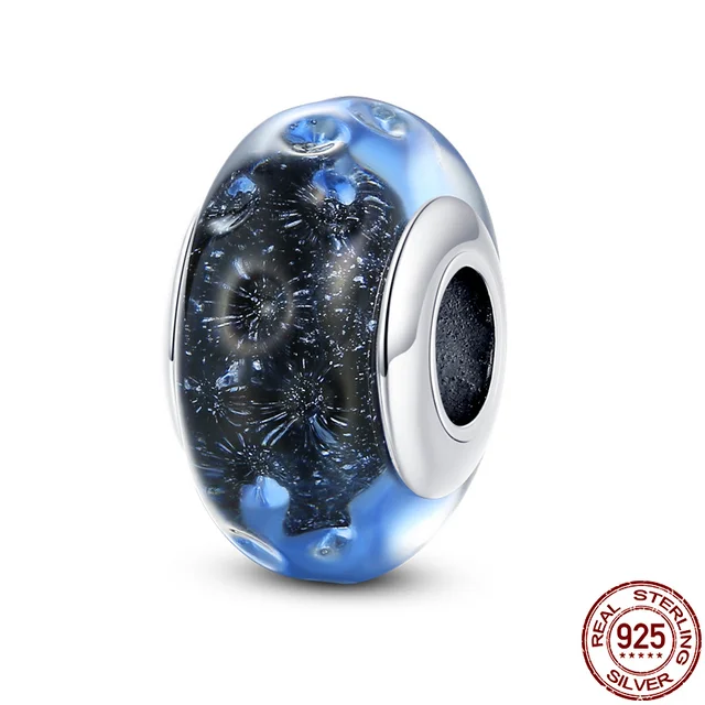 925 Sterling Silver Ocean Series Narwhal Charm Starfish Ocean Waves & Fish Beads Fit Pandora Bracelet DIY Pendant Woman Jewelry CMS1558-10