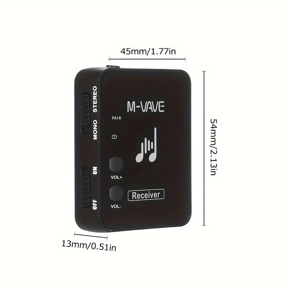M-VAVE WP-10 2.4GHz Wireless Earphone Monitor Transmission System Rechargeable Transmitter & Receiver Stereo Mono Recording wireless earphone monitor