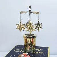 Love Wedding Candle Holders Snowflake Deer Fairy Rotating Candlestick Metal Tray Romantic Home Decoration Christmas Ornament ﻿ 2