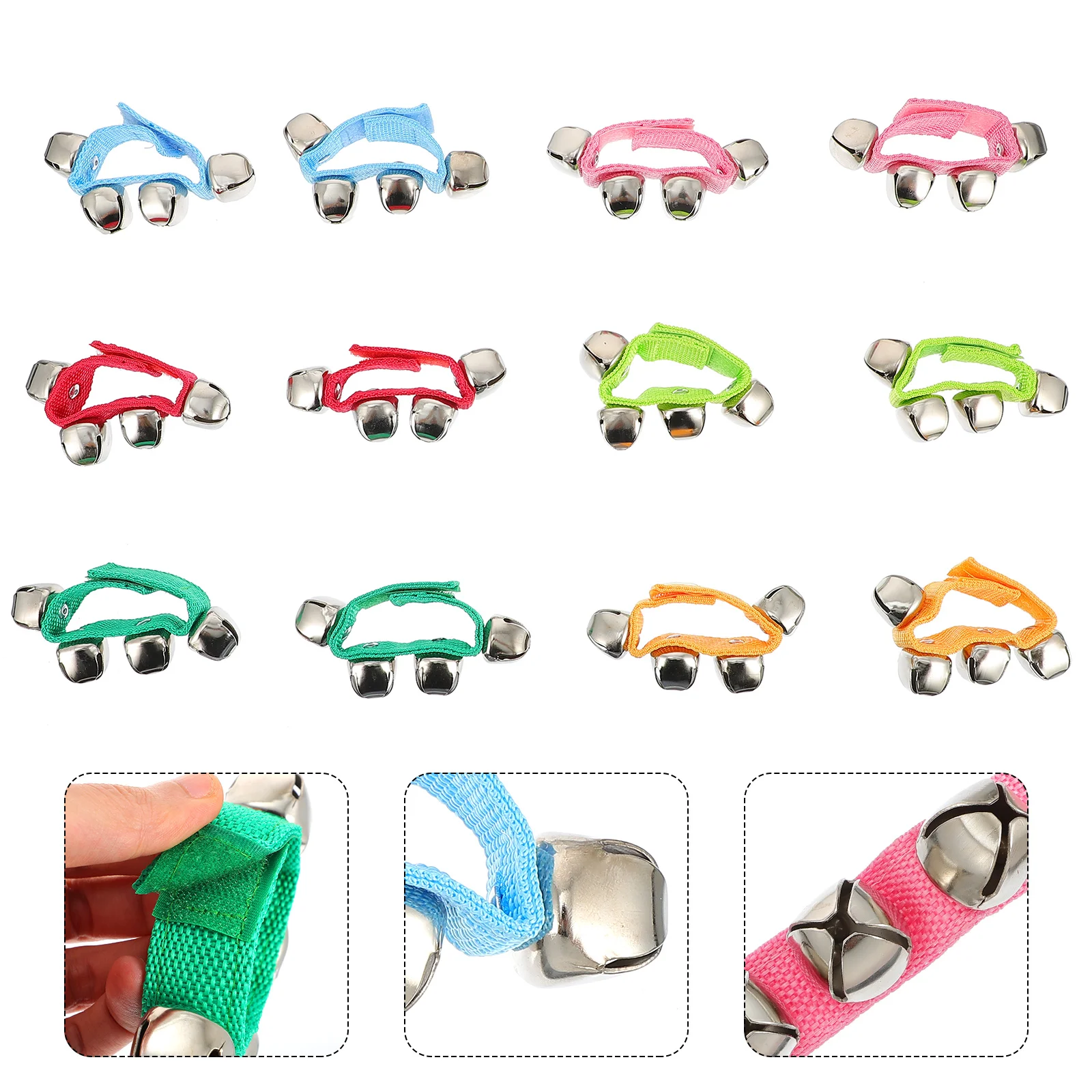 

12 Pcs Wrist Bell Party Band Music Instrument Jingle Bells Wristband Baby Toy Christmas Bracelets Fabric Babyboy Gifts