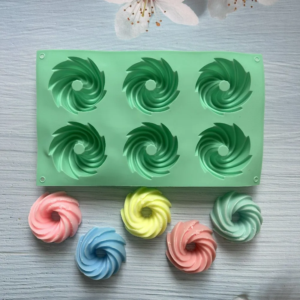 

Mini Spiral Shaped 6 Cavitys Silicone Cake Molds for Baking Dessert Mousse New Decorating Moulds 3D DIY Cake Chocolate Bakeware