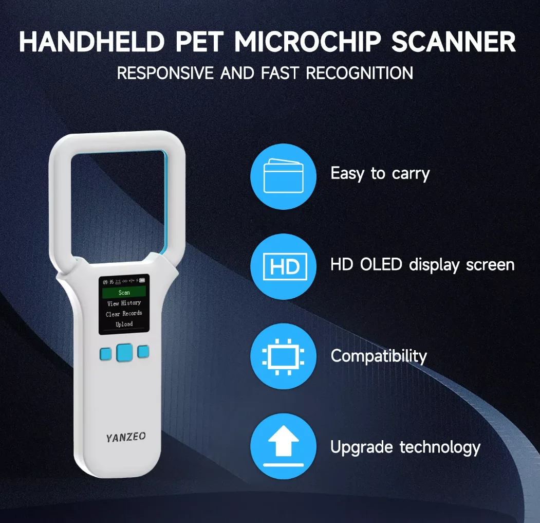 Upgraded Pet Microchip Reader Scanner, 500 Data Storage, Wireless BT