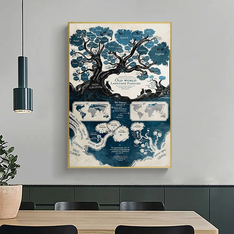 100*150cm The World Map Non-woven Canvas Painting Abstract Picture Vintage Poster Wall Decor Living Room Home Decoration