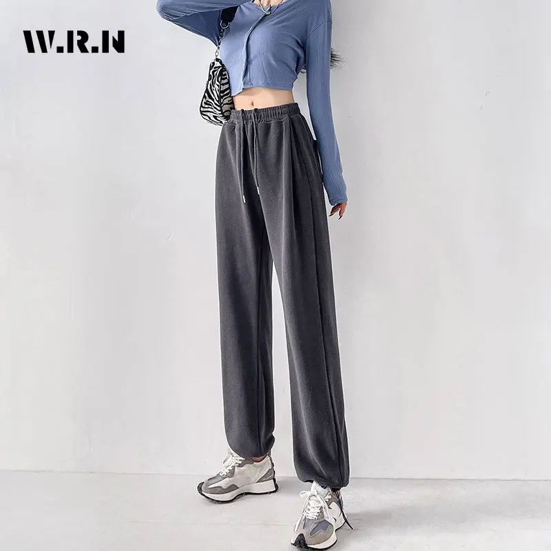 

Women's Vintage Street Y2K Wide Leg Elastic Waist Drawstring Baggy Solid Pants Mopping Sweatpant Casual Daily Joggers Trousers