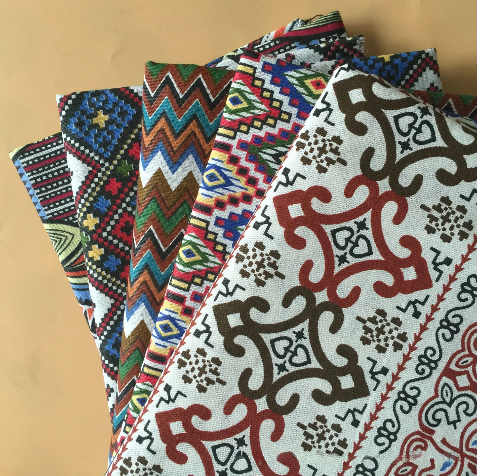 

Vintage Ethnic Cotton Linen Printed Fabric By The Meter Geometry DIY for Sewing Quilting Needlework Patchwork Materials