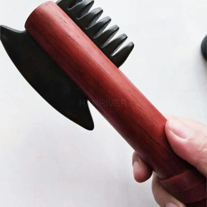 Electric Heating Bianstone Scraping Knife Head Massager Push Back Massage Through Meridian Instrument Home Body Scraping Comb