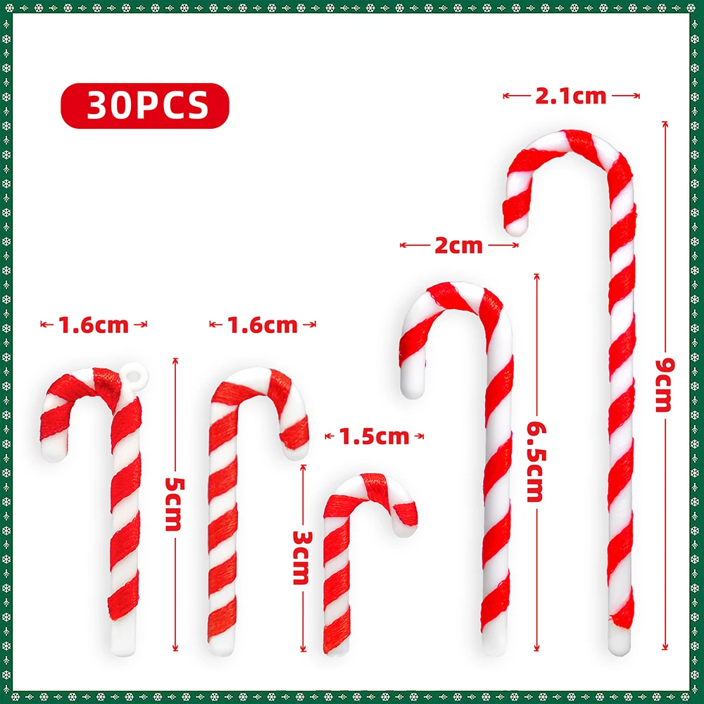 30pcs Christmas Decoration Candy Cane Twisted Crutch Xmas Tree Hanging Ornaments For Holiday Party Children Toy New Year Navidad christmas decorations