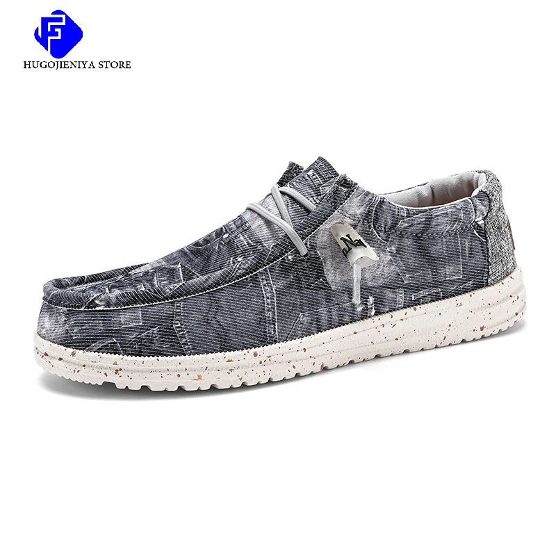 Brand Men Casual Shoes Fashion Denim Canvas Shoes Breathable Men Walking Flat Shoes Outdoor Large Size Light Men's Shoes Loafers