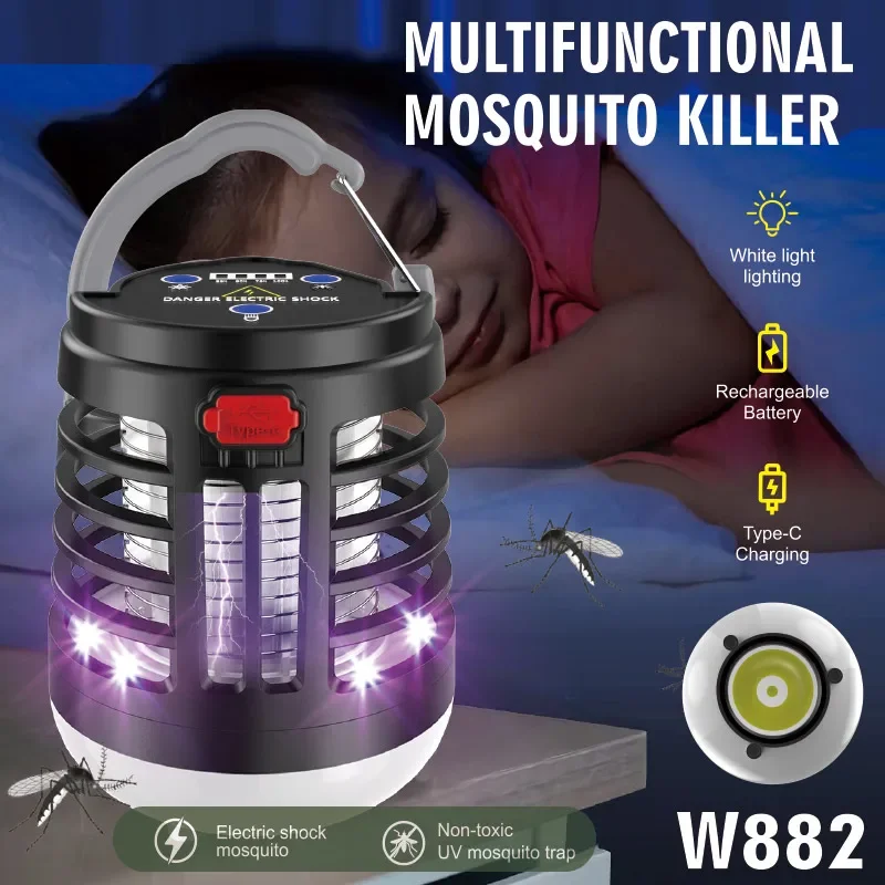 Hanging UV LED Mosquito Killer Lamp Electric Shock Insect Repeller Light USB Portable Outdoor Waterproof Hiking Camping Lantern mosquito killer lamp mosquito lamp