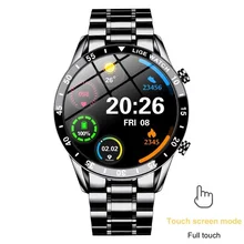

LIGE 2021 Full Circle Touch Screen Steel Band Luxury Bluetooth Call Men smart watch Waterproof Sport Activity Fitness Watch+box