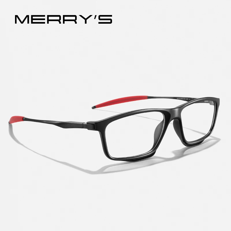 MERRYS DESIGN Men Sport Glasses Frames TR90 Frame Aluminum Temple With Silicone Legs Myopia