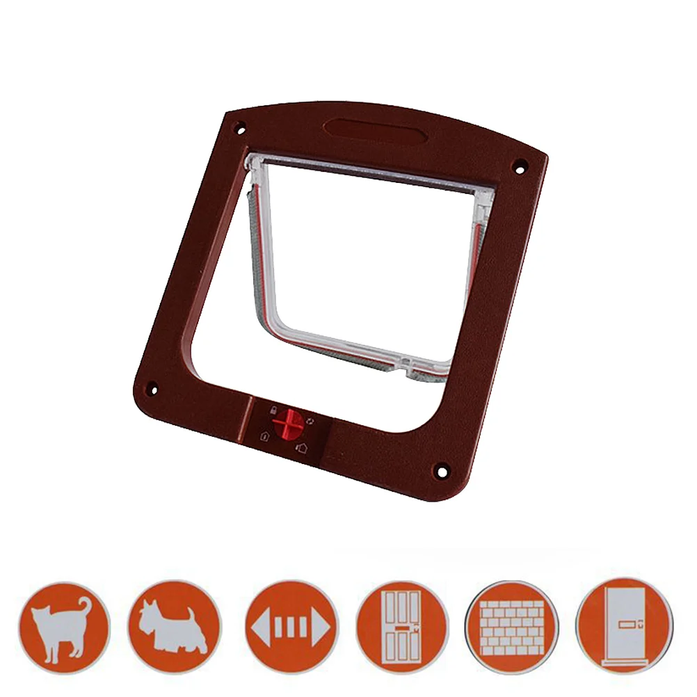 Controllable Pet Entry and Exit Window Cat Door Cat Safe Hole Window Door Pet Supplies Size S White