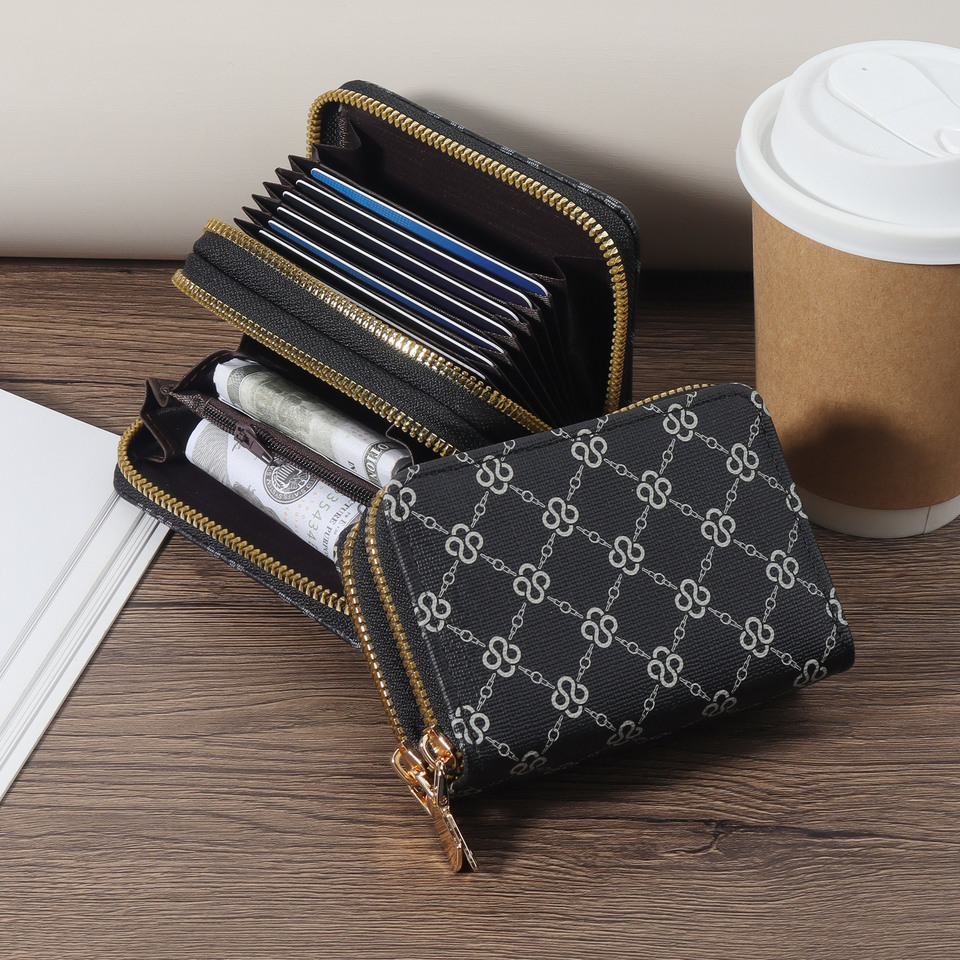 Womens Credit Card Wallet, Large Capacity Multi Card Case Wallet, Zipper Card Cases Holder