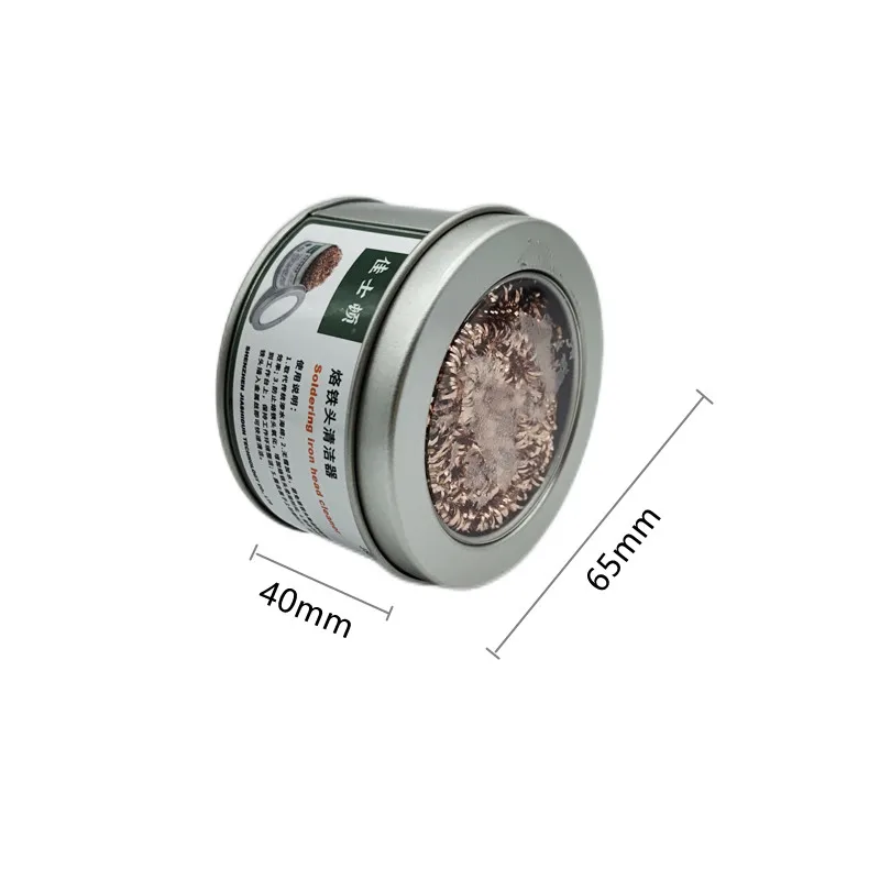 청소 공 납땜 제거 납땜 인두 10pcs 깨끗한 스폰지 깨끗한 노즐 팁 구리 와이어 클리너 공 금속 상자 청소 스폰지