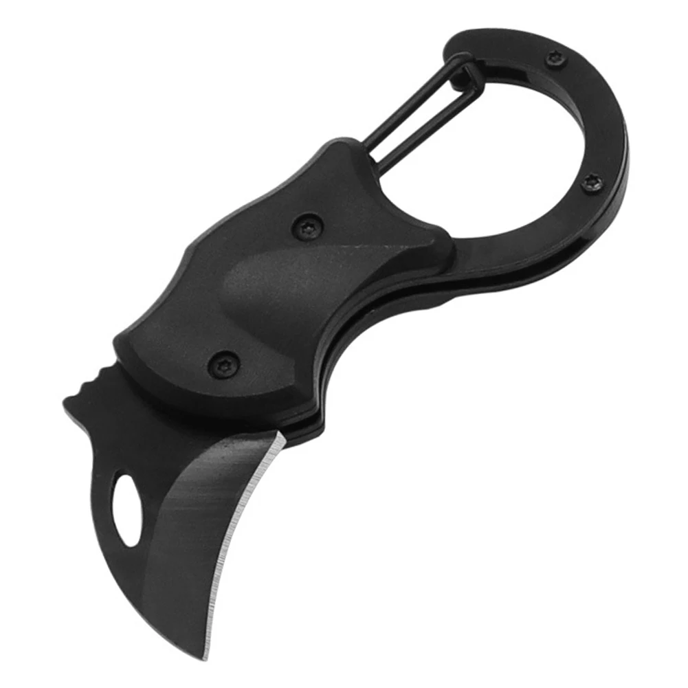Small Pocket Folding Cutter Carabiner Self-defense Fox Claw Knife Keychain Open Box Outdoor