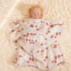Elinfant New Arrival Bamboo Cotton Muslin Swaddle Blankets,100% Cotton Soft Cozy Receiving Blankets Baby Swaddle Wrap 6