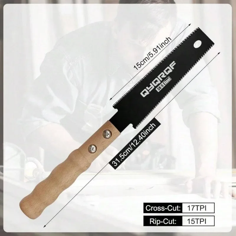 Small Hand Saw 6 Inch Japanese Pull Saw with Double Edges 15/17 TPI Flush Cut For Woodworking DIY Projects 1PC hand saw,multi purpose saw,handheld saw