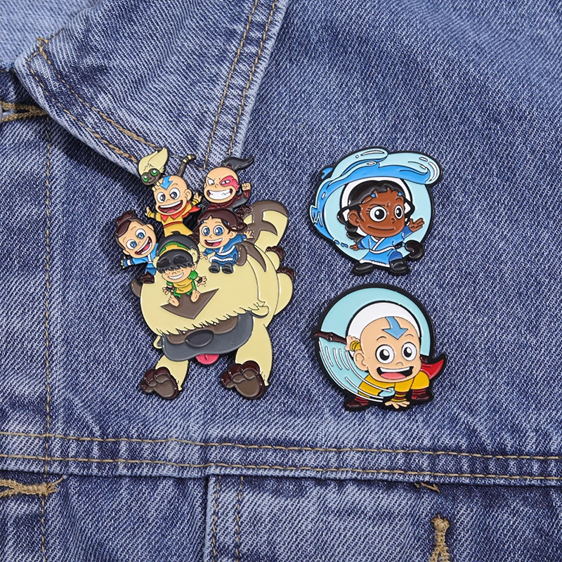 Emaille-Anstecknadeln mit animierter Cartoon-TV-Show, The Last Airbender-Charakter-Broschen, Anstecknadel, Rucksack, dekoratives Schmuckzubehör – Detail 12