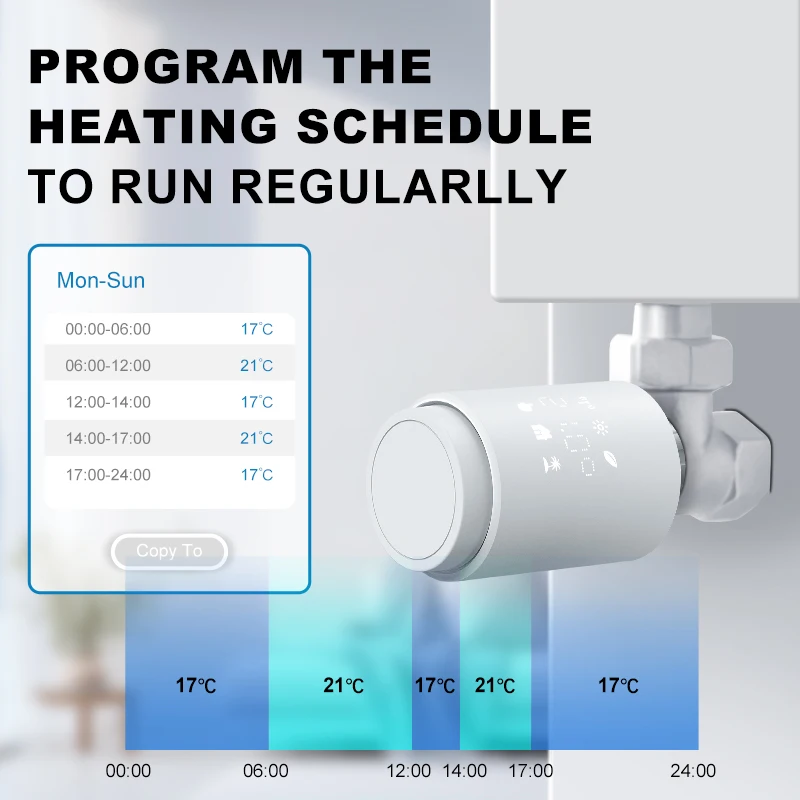 Electric Thermostat Thermostatic Radiator Valve Tuya ZigBee Thermostatic Radiator Valve Smart TRV Thermostat Radiator Programmable Temperature Controller Works Alexa Hey Google