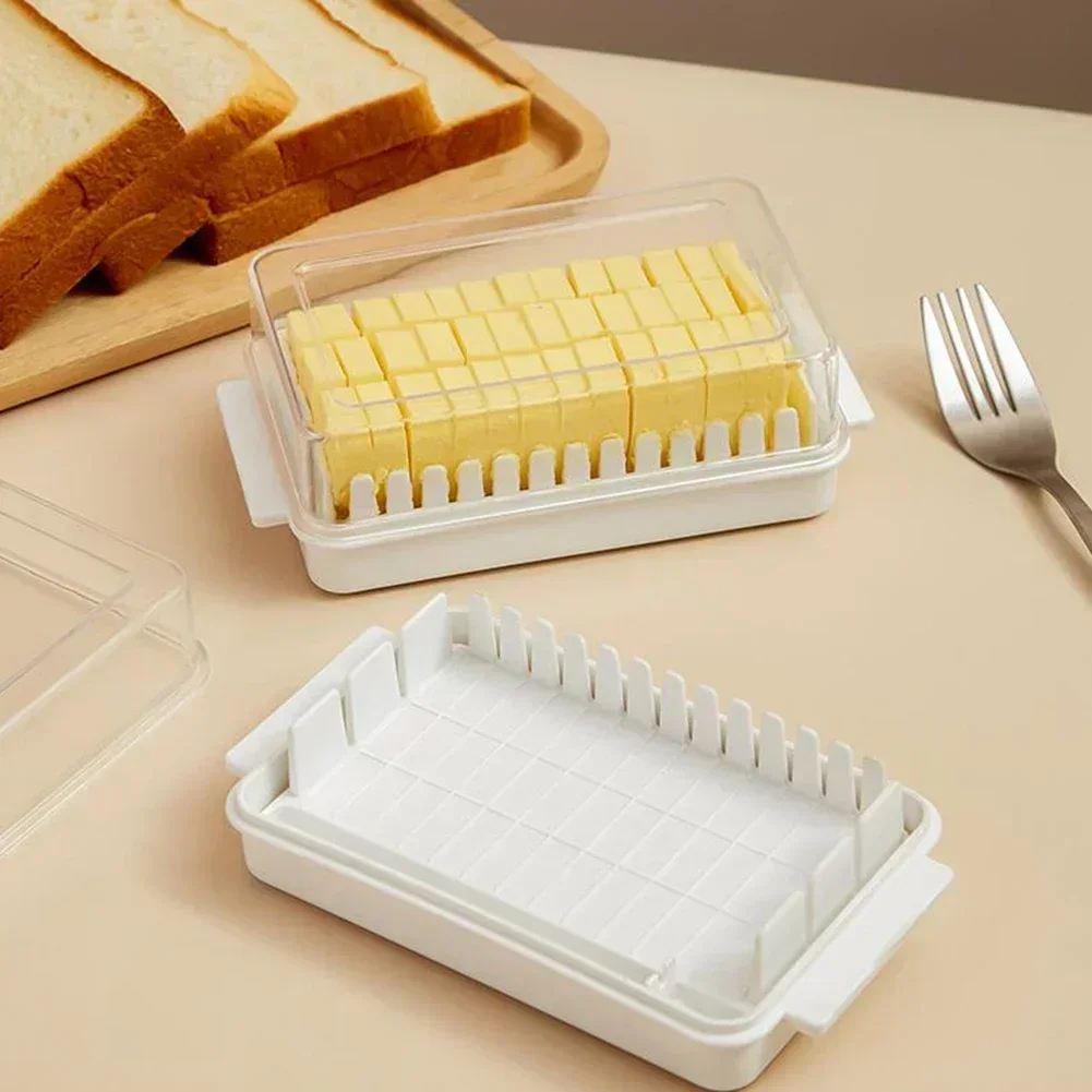 1PCS Butter Cutter Box Cheese Butter Storage Box With Lid Dish Stick Container For Refrigerator Kitchen Gadgets