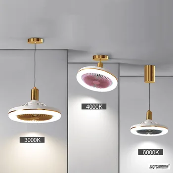 침실 장식용 천장 선풍기 조명 리모컨, 조도 조절 냉각 선풍기, 3 단 천장 조명 선풍기 E27 램프 거치대, 3 기어