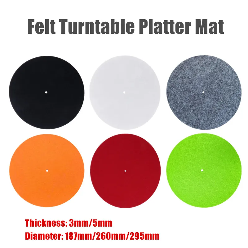 Tapis de plateau en feutre pour disque vinyle LP, accessoire Audiophile de  3mm d'épaisseur