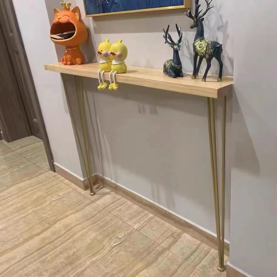Simple Narrow Long Table Entrance Console Table Living Room Furniture for Warm Air Sheet Small Strip Wall Against Tab