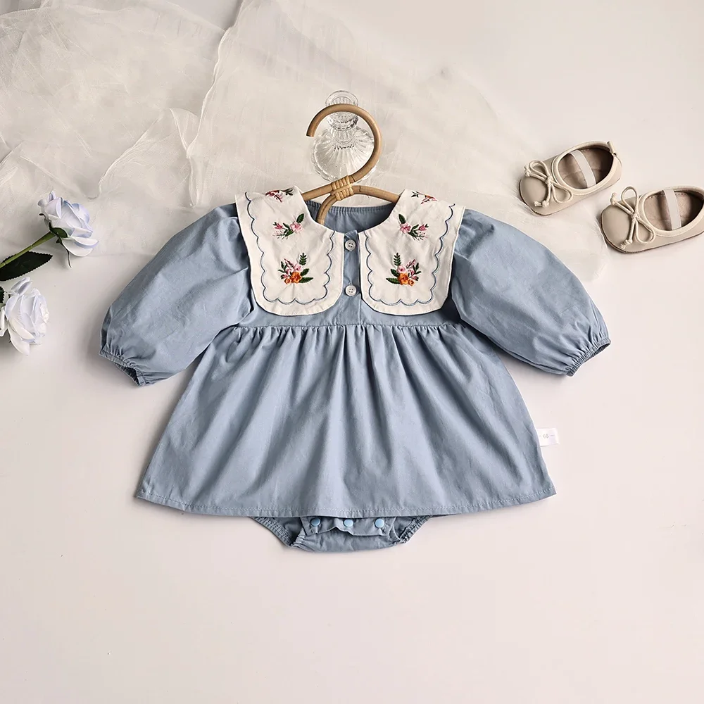 Autumn Baby Girls Pleated Bodysuit