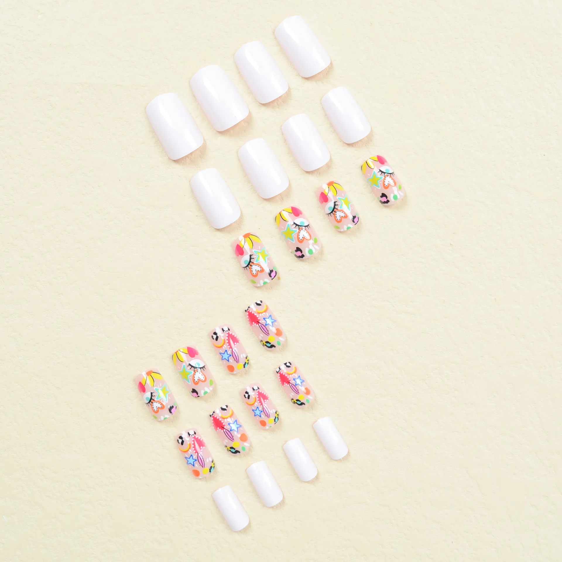 24 teile/satz lange mittelkurze künstliche Nägel für Frauen Mädchen niedlichen Bogen Blumen Dekoration Französisch Tipps Faux Ongles drücken auf falschen Nagel – Detail 33