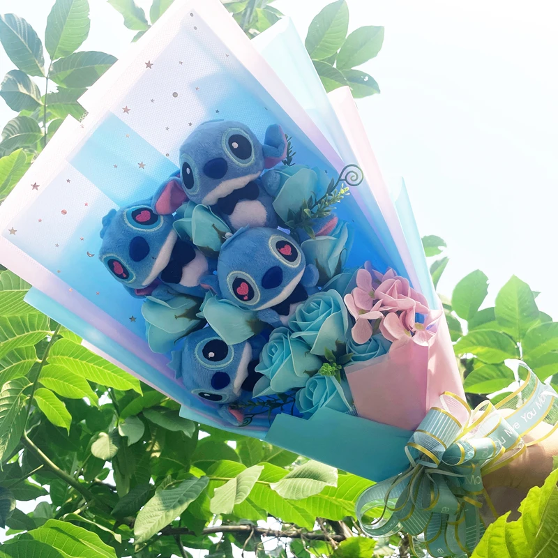 Kawaii Stitch Bouquet Gift Stitch Plush Doll Toy Anime Lilo Stitch Pvc  Animal Dolls Cute Stich Bouquet Romantic Gift No Box - Price history &  Review, AliExpress Seller - Lucky_w