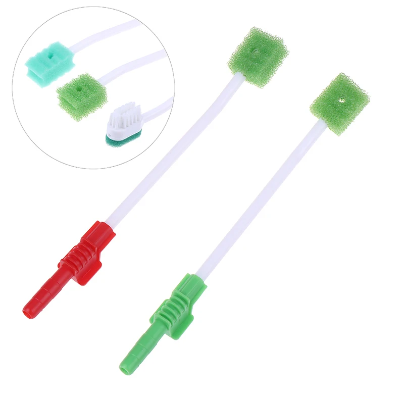 

ICU Suction Swab Oral Care Single Use Suction Toothbrush System Oral Hygiene Green Head Disposable Medical Sponge Toothbrush