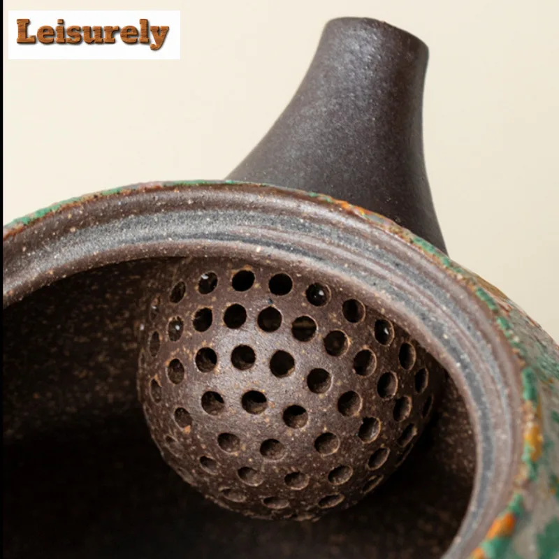 200ml Fortune Teapot Boutique Tea Infuser Pot Tea Soaking Kettle With Ball Hole Chinese Tea Tableware Ornaments Collection Craft