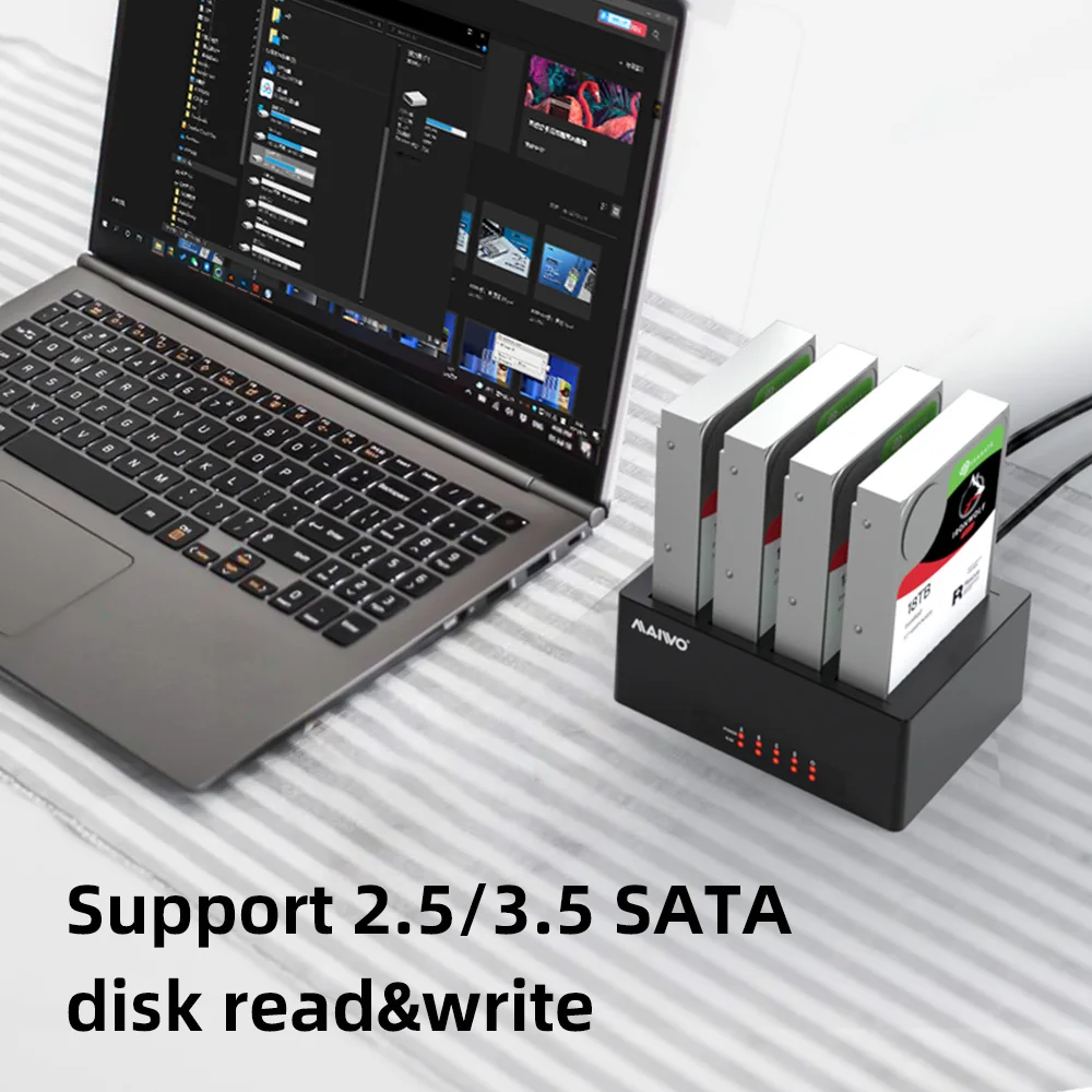 Maiwo-hard Drive Docking Station Bay Sata para Usb 3.0 Hdd Ssd 2.5 3.5 Caixa de Unidade Sata Externa - Imagem 6